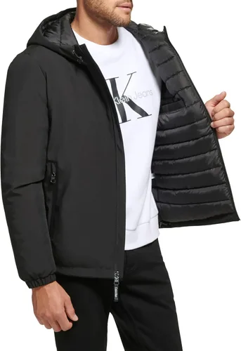 Vista 3 de Calvin Klein Chaqueta elástica clásica con capucha para hombre