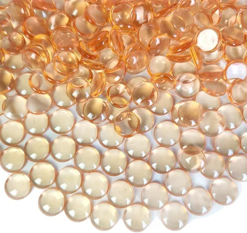 Vista 14 de HappyFiller 1200 PCS gemas acrílicas planas tipo canicas de 0.6" color morado brillante para rellenos de jarrones, confeti de fiesta, centros