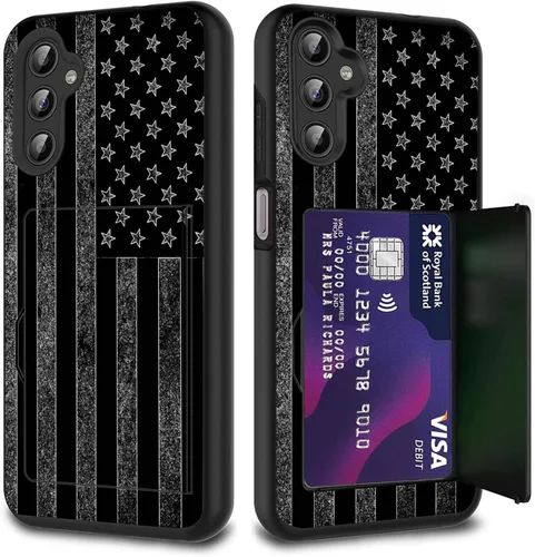 Vista 74 de Funda híbrida de doble capa con función atril para Samsung Galaxy A16 5G de 6.9 pulgadas, diseño de vaca con bandera estadounidense