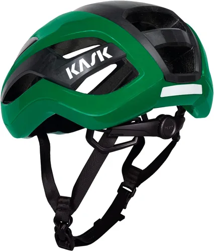 Vista 4 de KASK Elemento - Casco de ciclismo de carretera aerodinámico, grava y montaña, casco de ciclismo de ciclocross verde (Beetle Green)