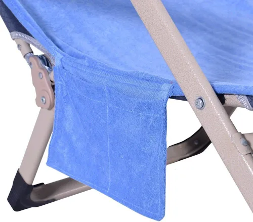 Vista 5 de Funda Vocool para silla de piscina, toalla de playa, bolsillo elástico ajustable, no se desliza Azul
