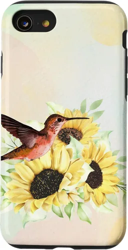 Vista 13 de iPhone 15 Lindo Colibrí Floral Para Los Amantes De Los Aves De La Caja De Girasol