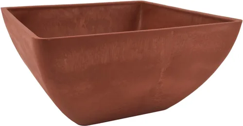 Vista 8 de PSW Pot Collection Maceta cuadrada compuesta de plástico, piedra y madera, de 12 x 6 pulgadas, sin orificio de drenaje (perforable), moderna maceta