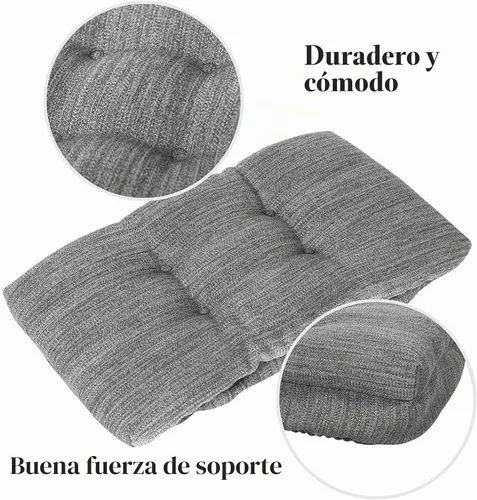 Vista 5 de baibu Juego de 2 cojines de espuma viscoelástica rectangulares, diseño de doble capa, cojín para taburete de bar con lazos, solo 2 almohadillas