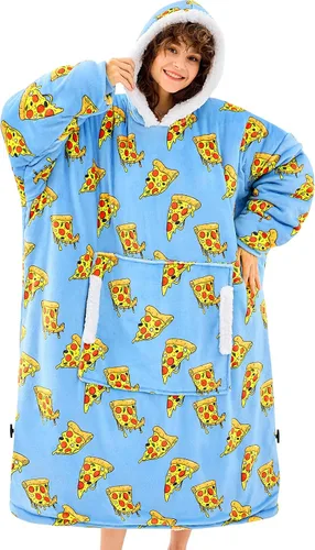 Vista 9 de yescool - Cobija con capucha, sudadera de franela de forro polar sherpa para adultos, mujeres y hombres, talla única