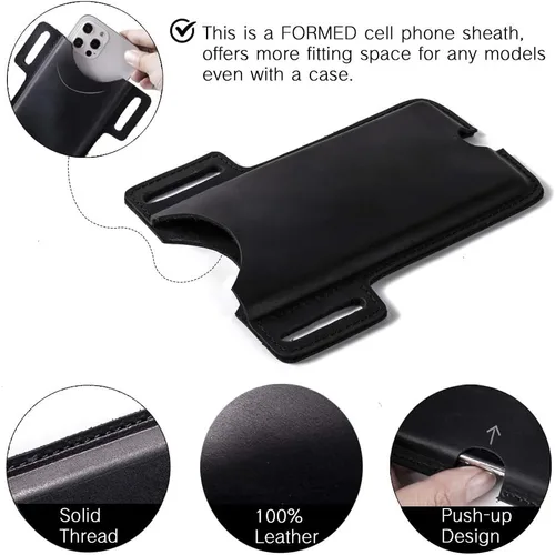 Vista 3 de Gentlestache Funda de cuero para teléfono celular, funda de piel con lazo para cinturón para Phone14 Pro Max/13 Pro Max, Galaxy S22 Ultra/S22+