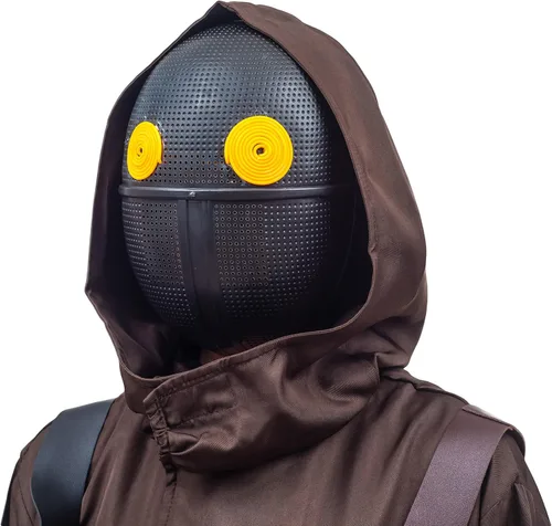 Vista 3 de Jawas Space Wars - Capa de alienígena con máscara LED para Halloween