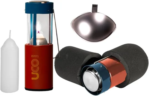 Vista 6 de Kit de linterna de vela original UCO – Linterna de camping de aluminio con 2 velas de emergencia, reflector de luz y estuche tipo capullo – Linterna