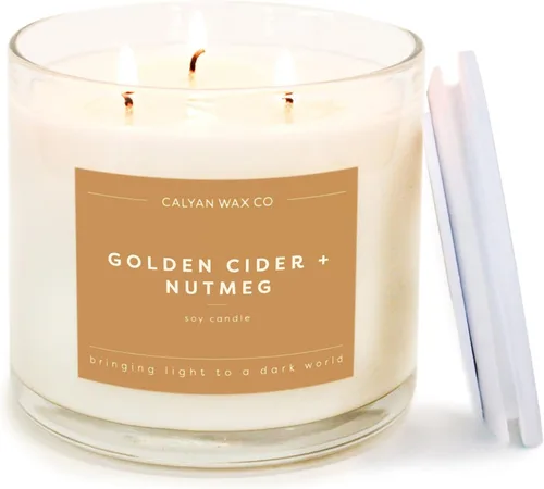Vista 11 de Home & Holiday - Vela perfumada de 3 mechas, 43 horas de combustión, velas de soja de lujo de 3 mechas, velas de cera de soja no tóxicas, vela