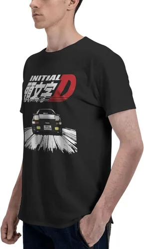 Vista 5 de Camiseta de manga corta con inicial D de anime para hombre
