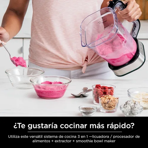 Vista 2 de Ninja Licuadora para cocina Sistema combo procesador de alimentos Fabricante de batidos y extractor de nutrientes 6 funciones para tazones