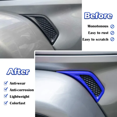 Vista 2 de Bonbo 2 unidades de accesorios exteriores para molduras de rueda, molduras de salida de aire acondicionado lateral para Jeep Wrangler JL JLU Sports