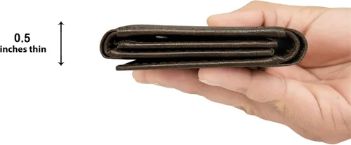 Vista 3 de Dickies Cartera triple de cuero para hombre, Negro