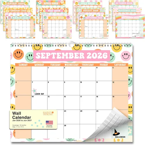 Vista 14 de 2026 Calendar Wall - 2026 Wall Calendar Large for School, Home & Office