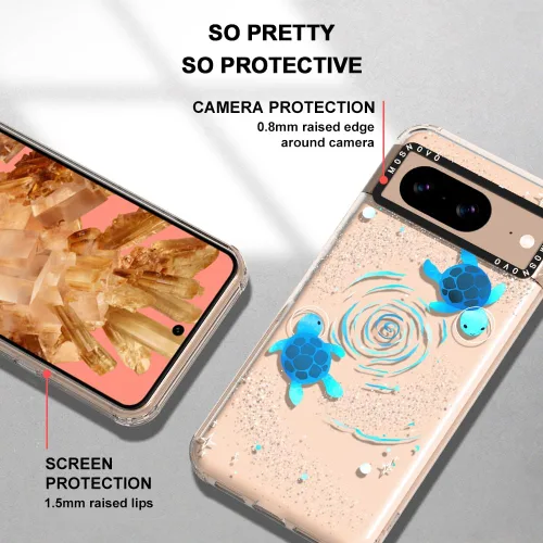 Vista 4 de MOSNOVO Funda para Google Pixel 8, [Buffertech protección contra caídas de grado militar de 6.6 pies] [Tecnología Anti Despegado] Funda Transparente