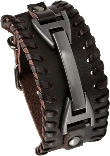 Vista 7 de Eigso Pulsera de cuero trenzado vintage punk con hebilla de cierre para hombres y mujeres