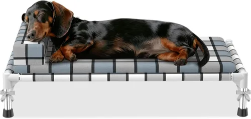 Vista 7 de Tapete elevado para perro – Cama elevada para perros con cojín y cojín elevado para mascotas, sofá cama con almohada y tapete para interiores