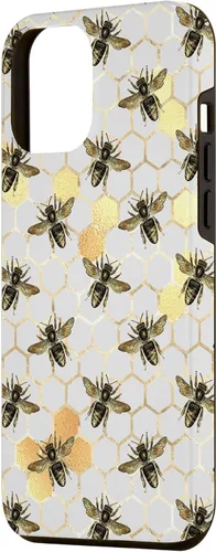 Vista 2 de iPhone 12 Pro Max Bumble Bee - Honeycomb Apicultor amarillo Abeja patrón caso