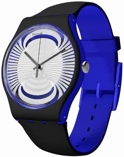 Vista 3 de Swatch Microsillon SUON124 Reloj de moda de cuarzo suizo de silicona negra para hombre, Negro -, Movimiento de cuarzo