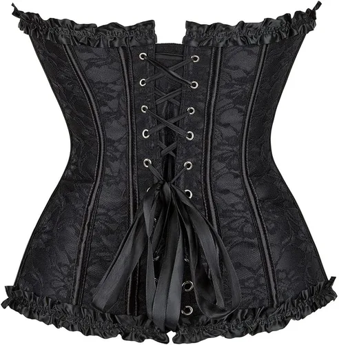 Vista 3 de ZHAIMA Parte superior de corsé de encaje para mujer, conjuntos de lencería floral de talla grande