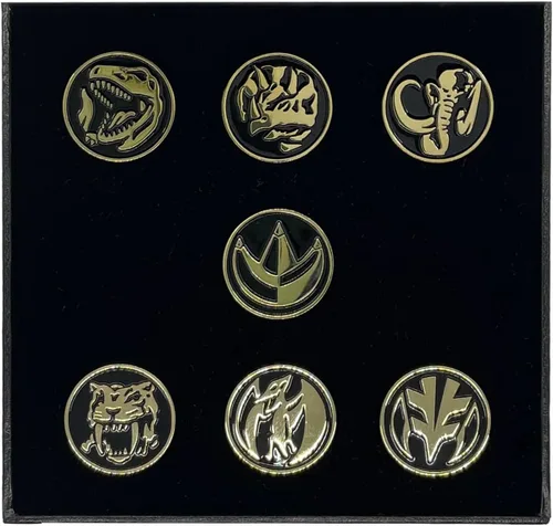 Vista 2 de Power Rangers: Power Coins - Juego de pines chapados en oro de 24 quilates