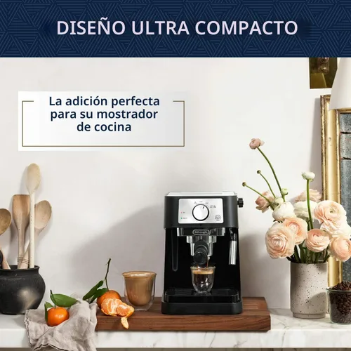 Vista 2 de De'Longhi Stilosa - Máquina compacta de café expreso, espumador de leche