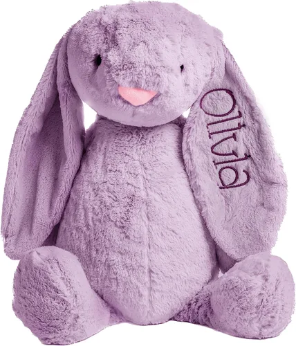 Vista 12 de Conejo de peluche súper suave personalizado - Juguetes de animal de peluche para niños - Regalo personalizado con nombre bordado en la oreja