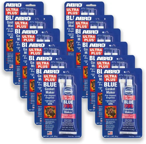 Vista 4 de ABRO Ultra Plus 999 RTV Sellador de silicona y fabricante de juntas, para motores de importación, seguro para sensores, no corrosivo, sellador