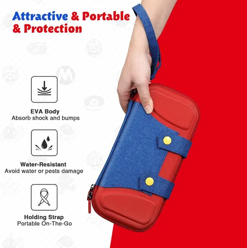 Vista 8 de KENOBEE Funda de silicona y funda de transporte compatible con Nintendo Switch 2017