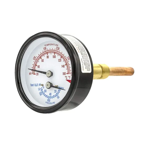 Vista 2 de [Usado] PIC Gauges TRI-RC-254R3.63-D Dial de 2.5", conexión NPT macho de 1/4", longitud del vástago 3.63 pulgadas, rango de 0/60 psi, Tridicators
