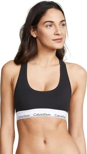 Vista 19 de Calvin Klein Bralette moderno de algodón elástico V-Day sin forro Gris Caliente