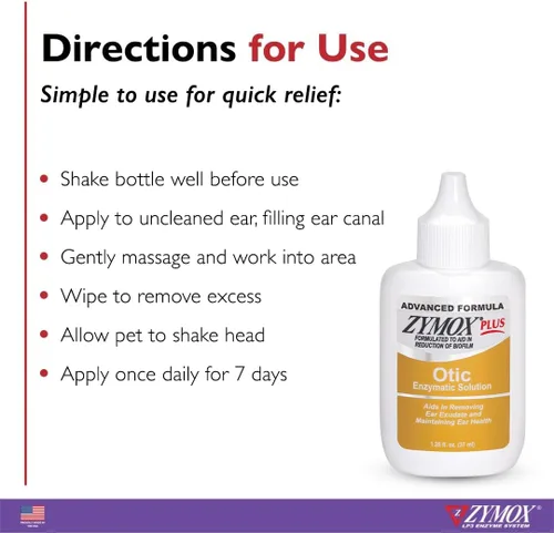 Vista 4 de Zymox Enzymatic - Toallitas para oídos y Otic Plus Advanced Hydrocortisona Free Ear Solution para perros y gatos – Paquete de producto – para orejas