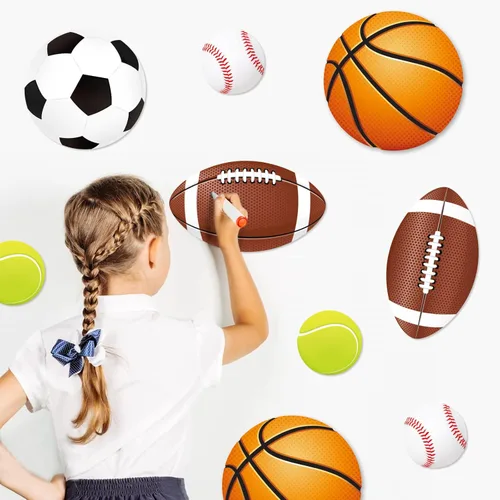 Vista 5 de Paquete de 39 recortes deportivos – Tablón de anuncios recortado para fiestas, decoración de aula, recortes de juegos de fútbol con puntos