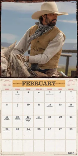 Vista 3 de 2026 Yellowstone From the Bunkhouse Wall Calendar