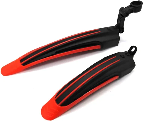 Vista 9 de BlueSunshine - Juego de guardabarros ajustables para bicicleta de montaña y carretera, para ciclismo, delantero/trasero, color negro Todo negro