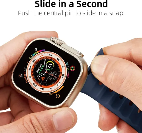 Vista 7 de Correa deportiva compatible con Apple Watch Ultra 2 Band de 1.929 in 1.811 in 1.772 in 1.732 in 1.654 in para hombres, correas de silicona suave