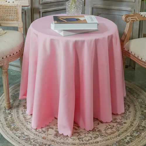Vista 20 de JYFLZQ Mantel redondo negro de 70 pulgadas para mesas de 4 pies, lavable a máquina, duradero, tela de poliéster gruesa, para fiestas, banquetes