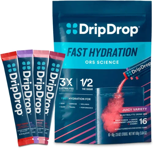 Vista 13 de DripDrop ORS Hydration - Paquetes de electrolitos en polvo - Ponche de frutas - 32
