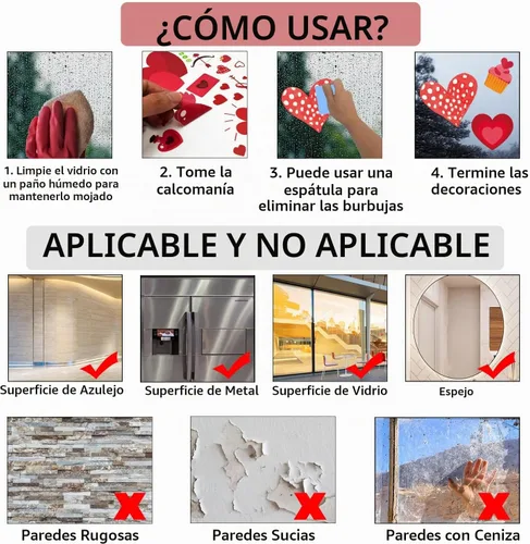 Vista 5 de 218 unidades de calcomanías para ventana de San Valentín, corazón de San Valentín, decoración de ventanas de vidrio, 9 hojas