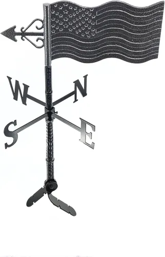 Vista 2 de Montague Metal Products - Veleta de bandera estadounidense - Bandera patriótica - Soporte de techo incluido - Fácil de instalar - Vana de viento