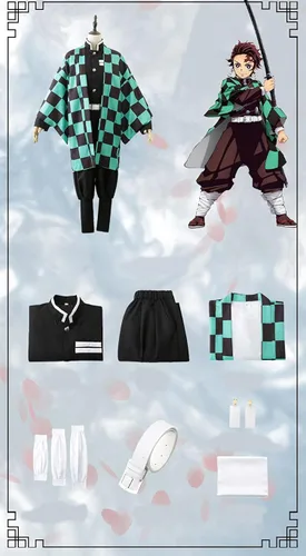 Vista 9 de Tanjiro - Disfraz de kimono de anime para Halloween traje de uniforme