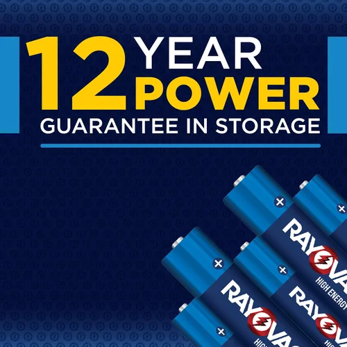 Vista 4 de Rayovac - Pilas AA de alta energía (paquete de 48 unidades), batería alcalina doble AA