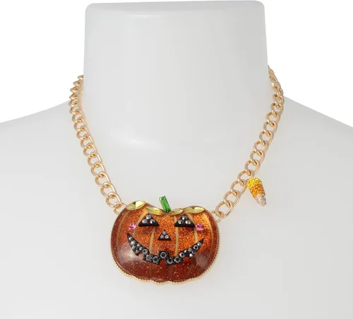 Vista 3 de Betsey Johnson Collar con colgante corto de calabaza, Vidrio Plástico Metal no precioso Cristal Plástico, No es una piedra preciosa
