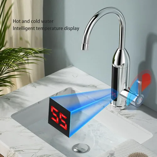Vista 2 de Grifo eléctrico de agua caliente, calentador de agua eléctrico instantáneo, IPX4, 3000w, 86.0-140.0 °F, grifo de agua de calentamiento rápido