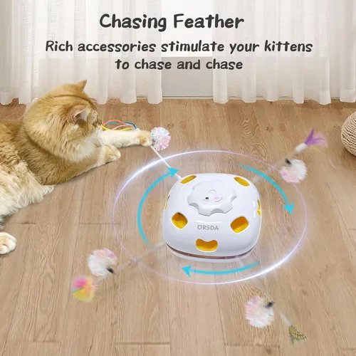 Vista 5 de ORSDA 14 piezas de juguetes interactivos de repuesto para gatos de interior con bolas de Mylar arrugadas, paquete multicolor para ejercicio