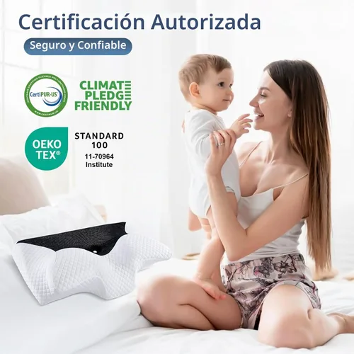 Vista 8 de HOMCA Almohada cervical de espuma viscoelástica con contorno para el alivio del dolor, almohada ortopédica para el cuello para quienes duermen