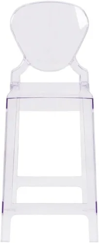 Vista 5 de Home Square Taburete fantasma de 25" en cristal transparente - Juego de 2