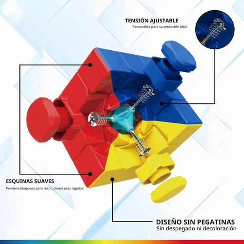 Vista 3 de Goliath NEXcube - Cubo clásico de velocidad sin calcomanías de 3 x 3, súper suave para un juego de acción rápido, rompecabezas para resolver
