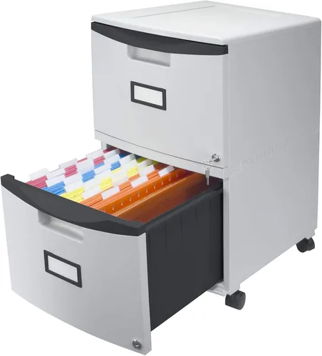 Vista 16 de Storex gabinete de un solo cajón de mini archivo con cerradura, 18.25 x 14.75 x 12.75 in, color negro, (61265B01C), Negro Total 1