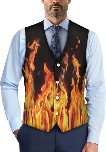 Vista 18 de TODIYADDU Single Breasted Sleeveless Vest for Men Tuxedo Vest Mushroom
